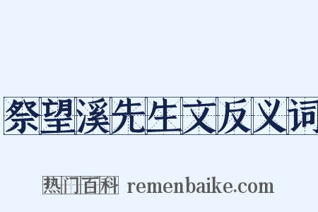 祭望溪先生文反义词是什么意思的图片